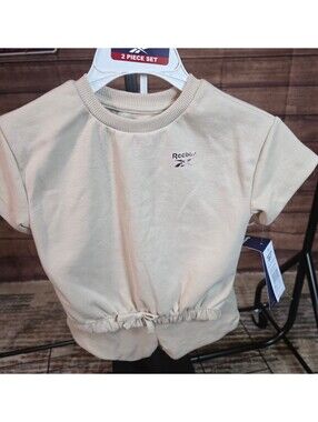 Reebok 2PC Knit Short Set in Sand for Kids